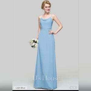 A-line Cowl Floor-Length Chiffon Bridesmaid Dress With Ruffle #281980